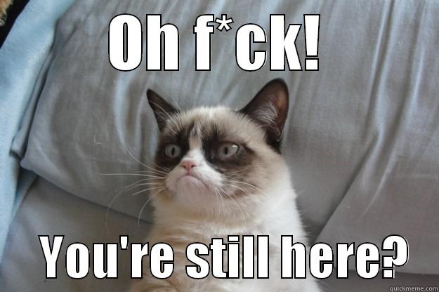 Happy Birthday - OH F*CK!      YOU'RE STILL HERE?   Grumpy Cat