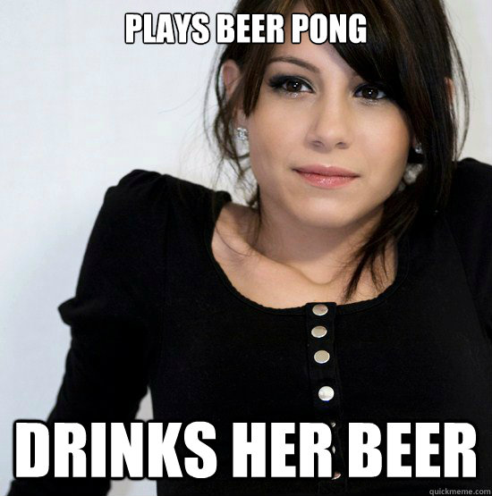 plays beer pong drinks her beer  Good Girl Gabby