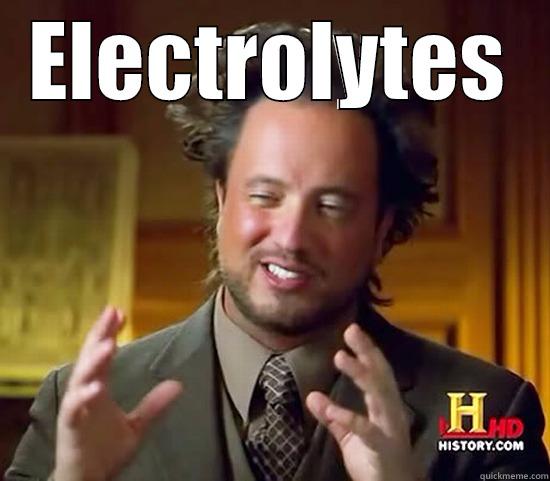 I'm not saying it was electrolytes... - ELECTROLYTES  Ancient Aliens