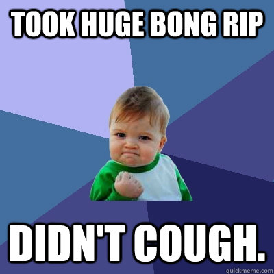 Took huge bong rip Didn't cough. - Took huge bong rip Didn't cough.  Success Kid