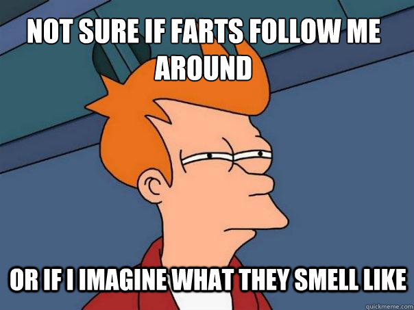 not sure if farts follow me around or if i imagine what they smell like - not sure if farts follow me around or if i imagine what they smell like  Futurama Fry