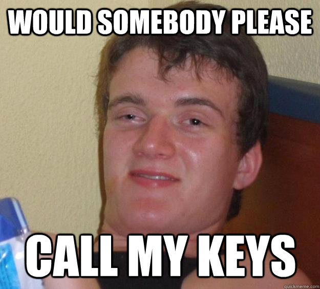 would somebody please call my keys - would somebody please call my keys  10 Guy