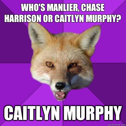 Who's manlier, Chase Harrison or Caitlyn Murphy? Caitlyn Murphy  Forensics Fox