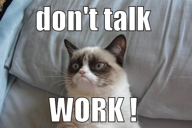 boss grumpy cat - DON'T TALK WORK ! Grumpy Cat