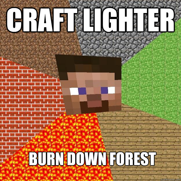 Craft Lighter Burn Down Forest  Minecraft