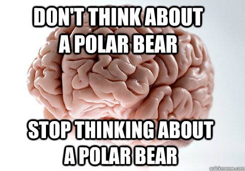 Don't think about a polar bear Stop thinking about a polar bear  Scumbag Brain