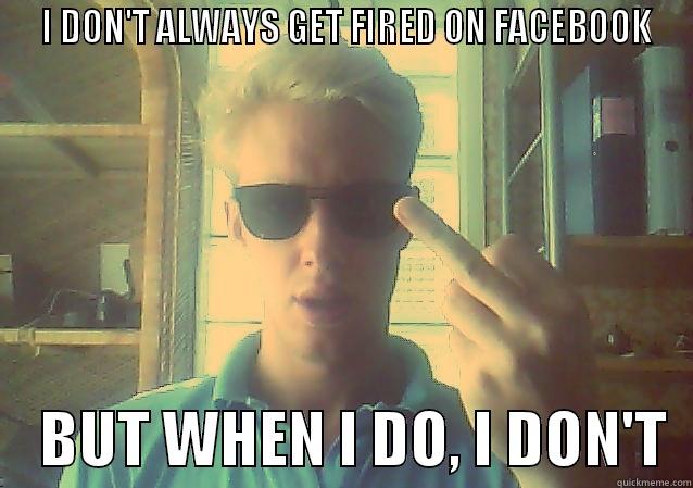 i dont give a fox -  I DON'T ALWAYS GET FIRED ON FACEBOOK     BUT WHEN I DO, I DON'T  Misc