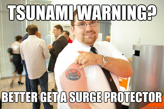 Tsunami warning? Better get a surge protector  GeekSquad Gus