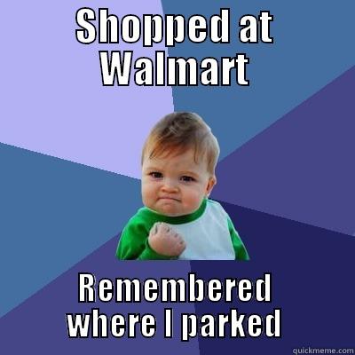 SHOPPED AT WALMART REMEMBERED WHERE I PARKED Success Kid