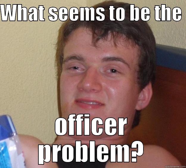 WHAT SEEMS TO BE THE  OFFICER PROBLEM? 10 Guy