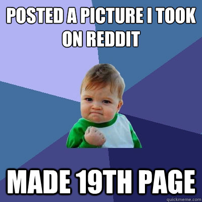 posted a picture i took on reddit made 19th page  Success Kid