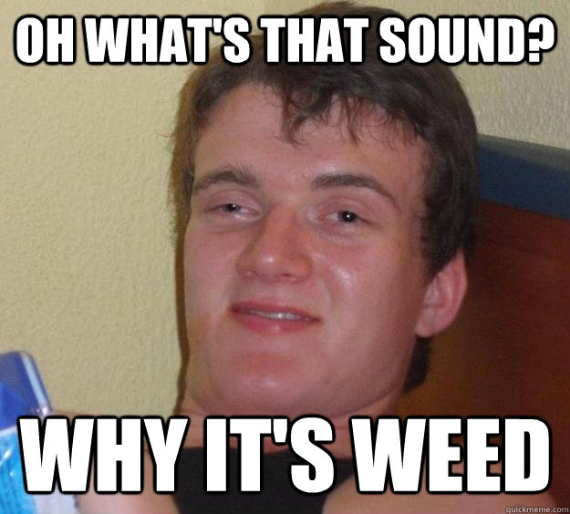 Oh what's that sound? Why it's weed  10 Guy