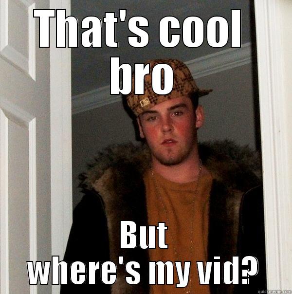 THAT'S COOL  BRO BUT WHERE'S MY VID? Scumbag Steve