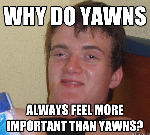 Why do yawns Always feel more important than yawns?  10 Guy