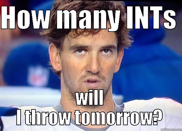 Book of Eli Manning - HOW MANY INTS  WILL I THROW TOMORROW? Misc