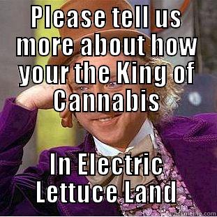 PLEASE TELL US MORE ABOUT HOW YOUR THE KING OF CANNABIS IN ELECTRIC LETTUCE LAND Condescending Wonka