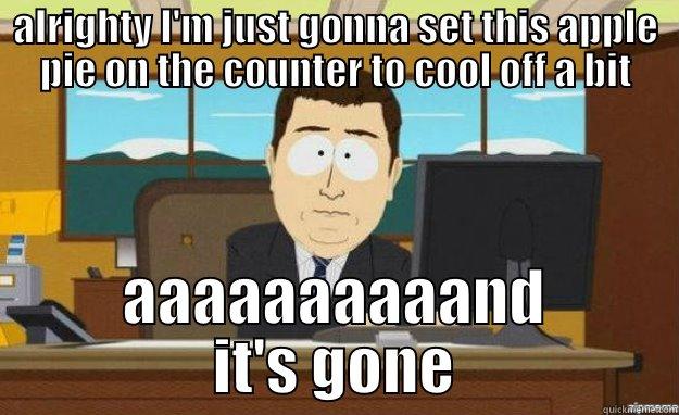 apple pie - ALRIGHTY I'M JUST GONNA SET THIS APPLE PIE ON THE COUNTER TO COOL OFF A BIT AAAAAAAAAAND IT'S GONE aaaand its gone