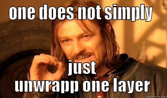 ONE DOES NOT SIMPLY  JUST UNWRAPP ONE LAYER Boromir