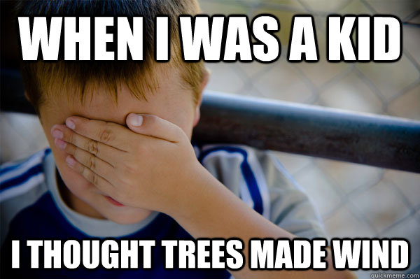 When I was a kid I thought trees made wind  Confession kid