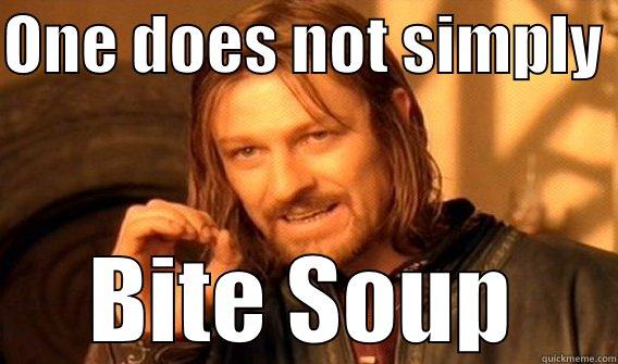 ONE DOES NOT SIMPLY  BITE SOUP One Does Not Simply