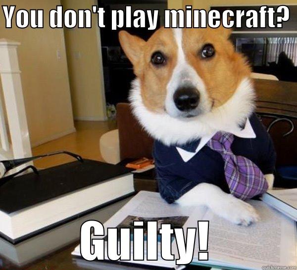 YOU DON'T PLAY MINECRAFT?  GUILTY! Lawyer Dog