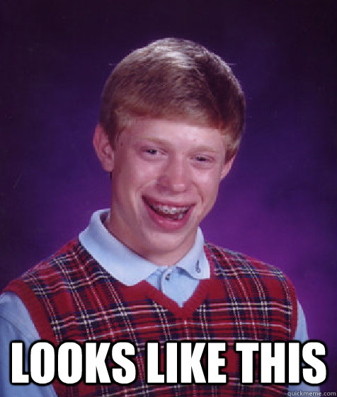  looks like this  Bad Luck Brian