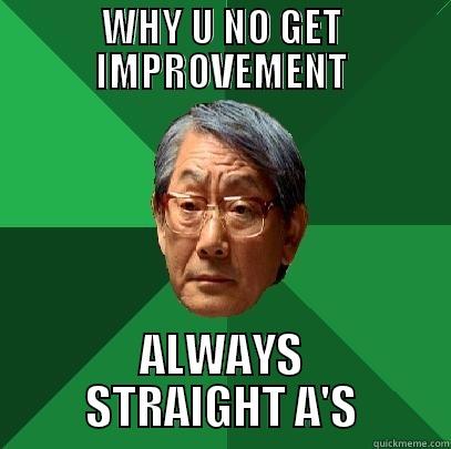 WHY U NO GET IMPROVEMENT ALWAYS STRAIGHT A'S High Expectations Asian Father