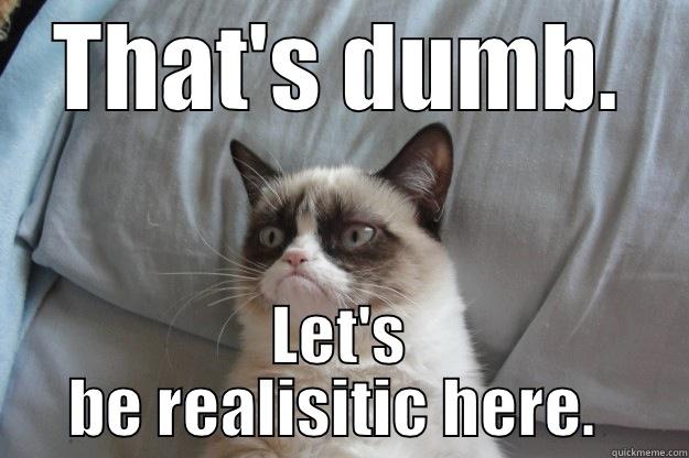 THAT'S DUMB. LET'S BE REALISITIC HERE.  Grumpy Cat