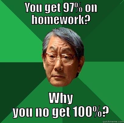 YOU GET 97% ON HOMEWORK? WHY YOU NO GET 100%? High Expectations Asian Father