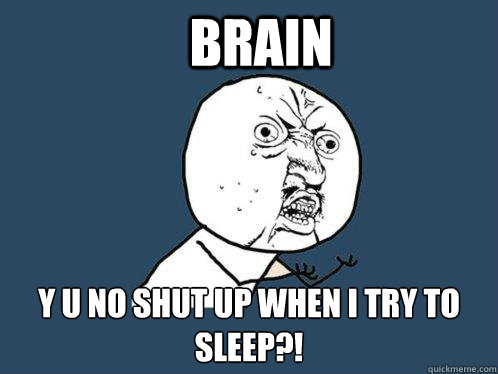 BRAIN Y U NO SHUT UP WHEN I TRY TO SLEEP?! - BRAIN Y U NO SHUT UP WHEN I TRY TO SLEEP?!  Y U No