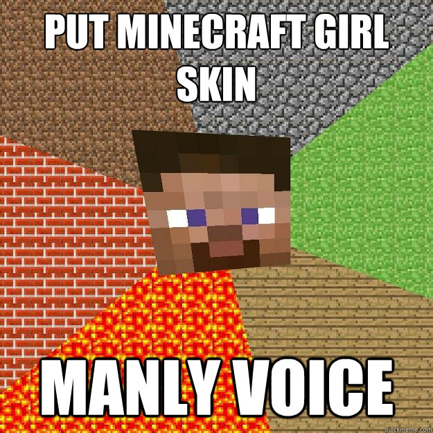 PUT MINECRAFT GIRL SKIN MANLY VOICE - PUT MINECRAFT GIRL SKIN MANLY VOICE  Misc