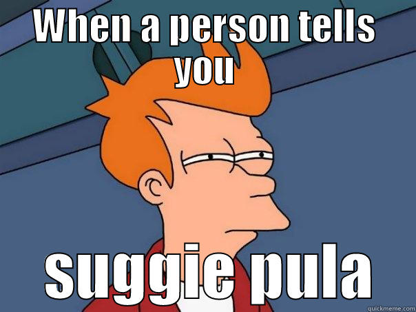 WHEN A PERSON TELLS YOU  SUGGIE PULA Futurama Fry