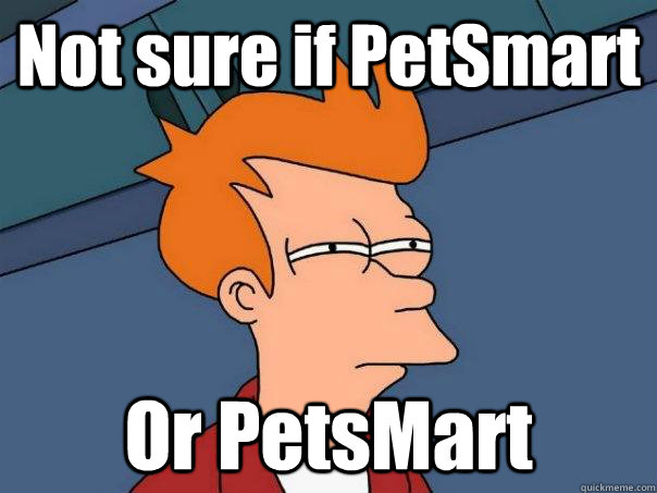 Not sure if PetSmart Or PetsMart  Futurama Fry