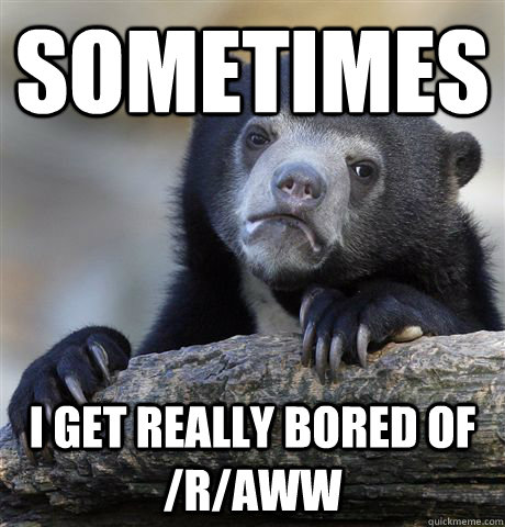 Sometimes I get really bored of /r/aww - Sometimes I get really bored of /r/aww  Confession Bear