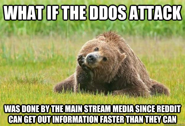 what if the ddos attack was done by the main stream media since reddit