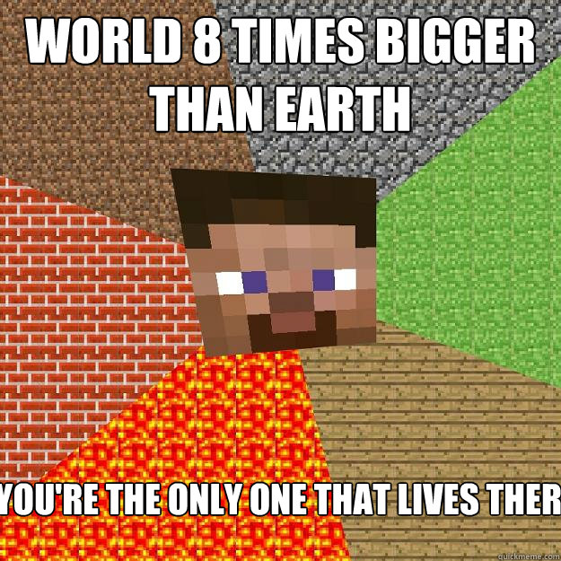 world 8 times bigger than earth you're the only one that lives there - world 8 times bigger than earth you're the only one that lives there  Minecraft