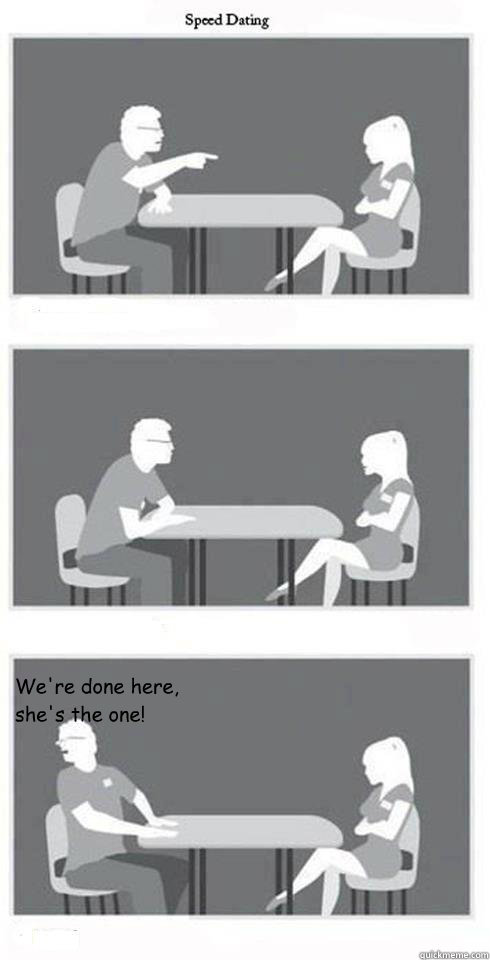   We're done here, she's the one!  Speed Dating