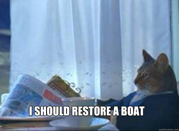 i should restore a boat   I should buy a boat cat