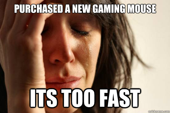 Purchased a new gaming mouse its too fast - Purchased a new gaming mouse its too fast  First World Problems