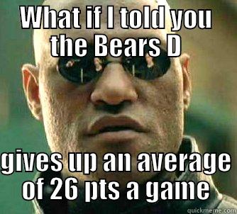 WHAT IF I TOLD YOU THE BEARS D  GIVES UP AN AVERAGE OF 26 PTS A GAME Matrix Morpheus