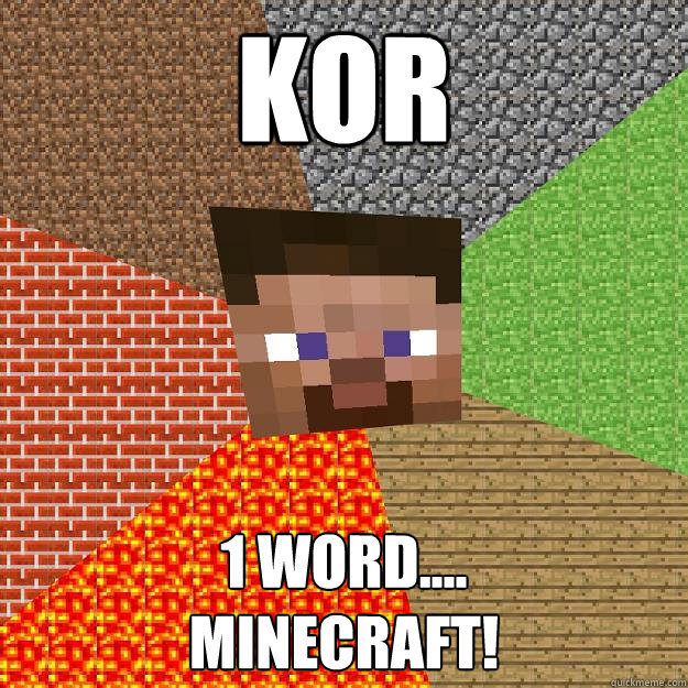 Kor 1 word....
minecraft!  Minecraft