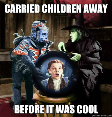 carried children away before it was cool - carried children away before it was cool  Hipster Flying Monkey