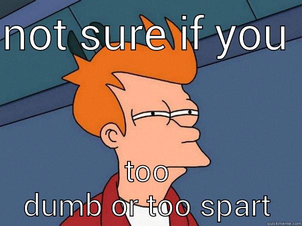 NOT SURE IF YOU TOO DUMB OR TOO SPART Futurama Fry