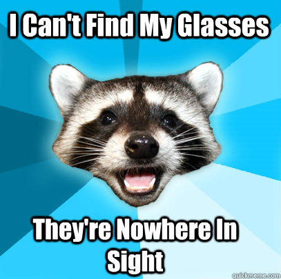 I Can't Find My Glasses They're Nowhere In Sight  Lame Pun Coon