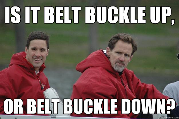 is it belt buckle up, or belt buckle down?  