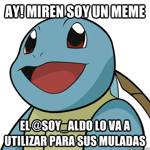 ay! miren soy un meme el @soy_aldo lo va a utilizar para sus muladas  Squirtle