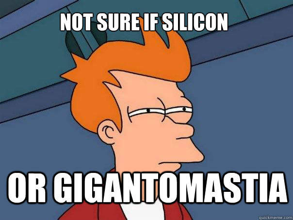 not sure if silicon or gigantomastia  Futurama Fry