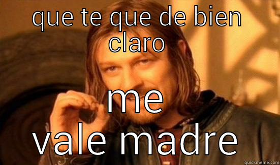 no me importa - QUE TE QUE DE BIEN CLARO ME VALE MADRE Boromir