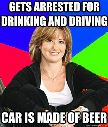 Gets arrested for drinking and driving car is made of beer  Sheltering Suburban Mom