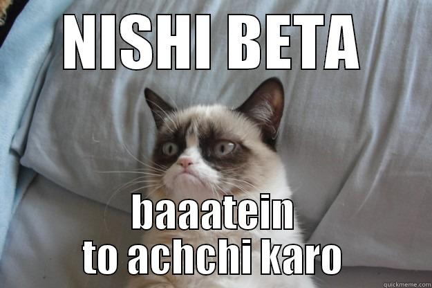 NISHI BETA BAAATEIN TO ACHCHI KARO Grumpy Cat